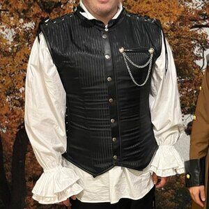 Steampunk Corset Satin Pinstripe Vest - NWT